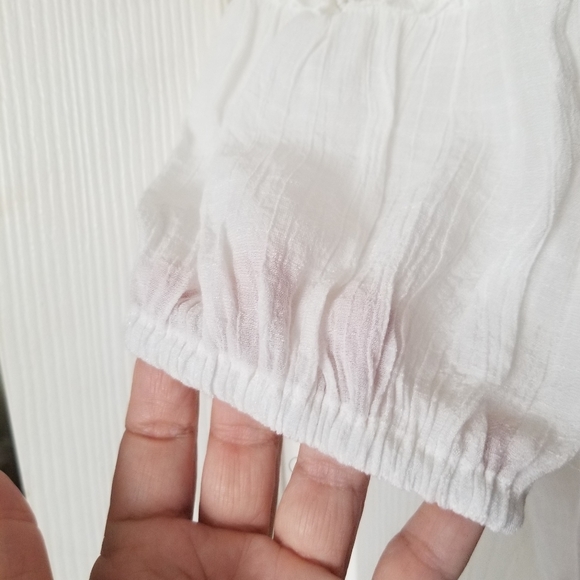 INDIGO ROSE Peasant Boho White Crochet Lace Blouse Size S - Picture 4 of 11